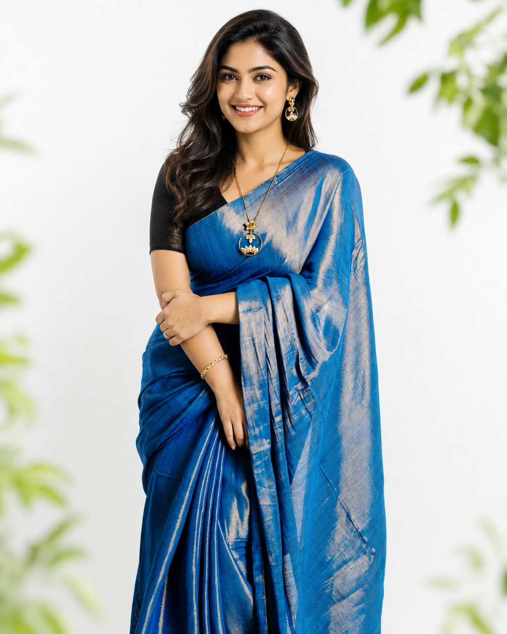 Chaaya Tissue Silk Saree In Ink Blue