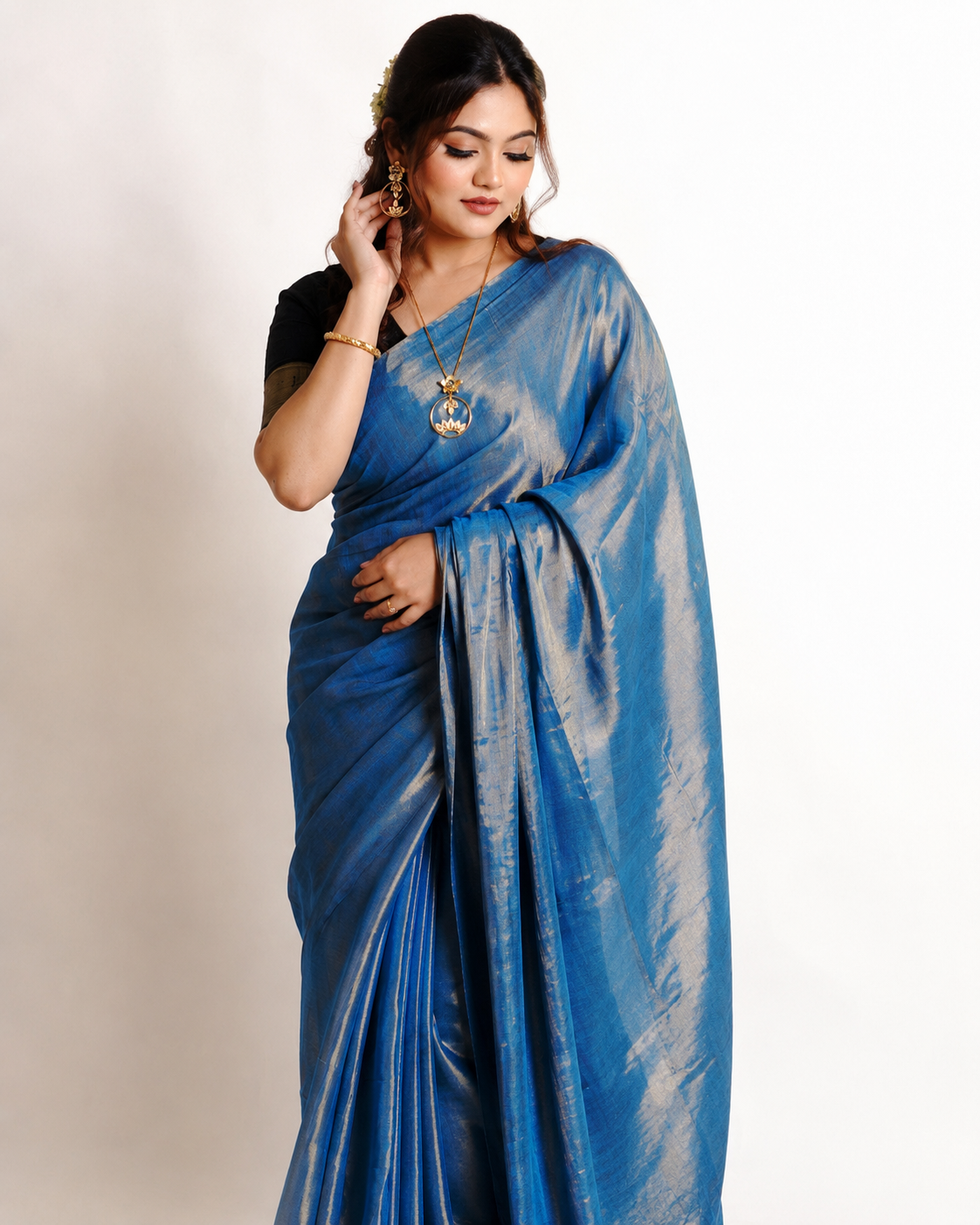 Chaaya Tissue Silk Saree In Ink Blue