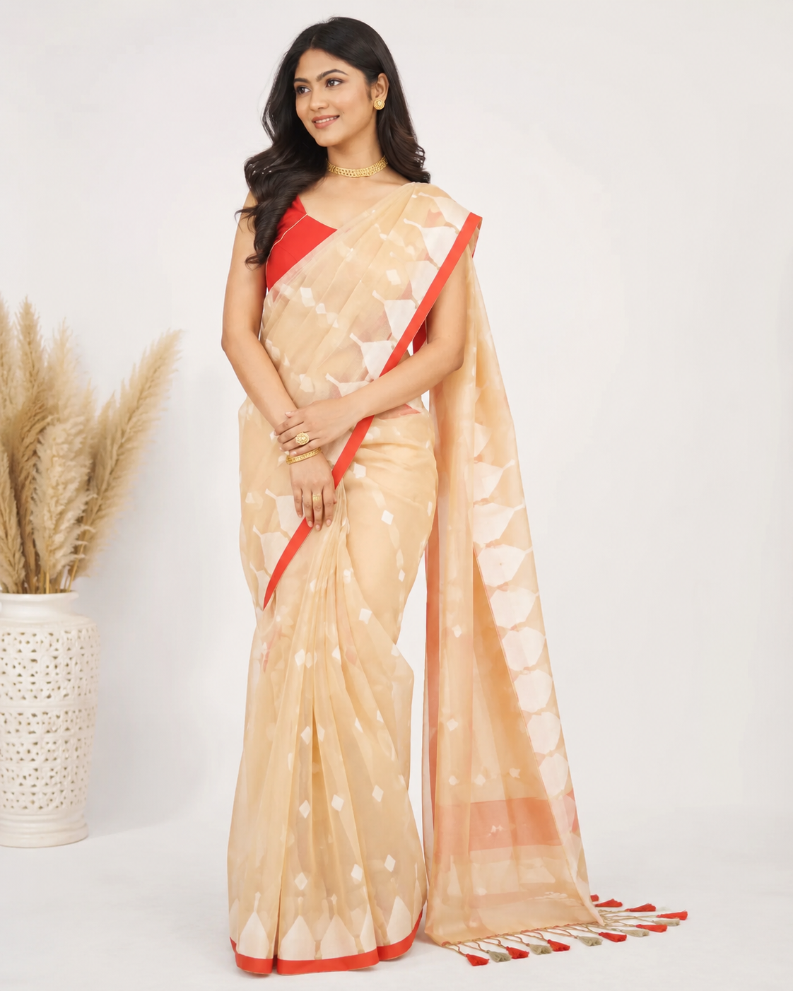 Chandrima Muslin Jamdani Style Saree