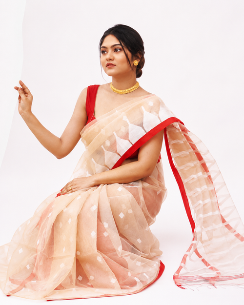 Chandrima Muslin Jamdani Style Saree