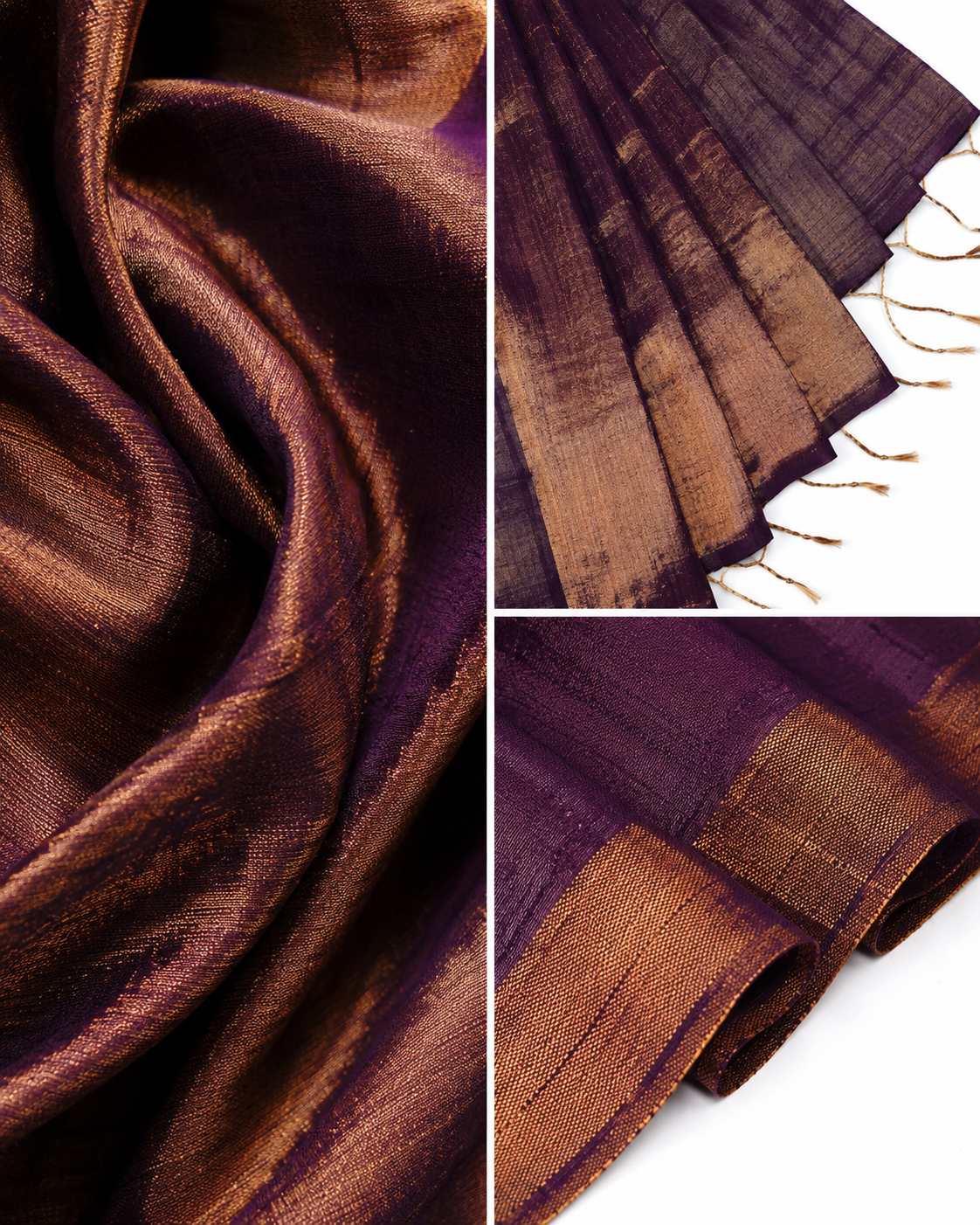 Kaamya Tissue Silk Saree In Purple