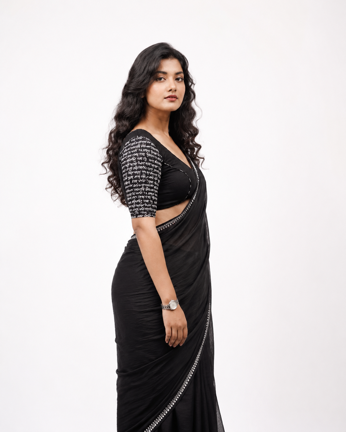 Eva Black Temple Border Dhaniakhali Saree