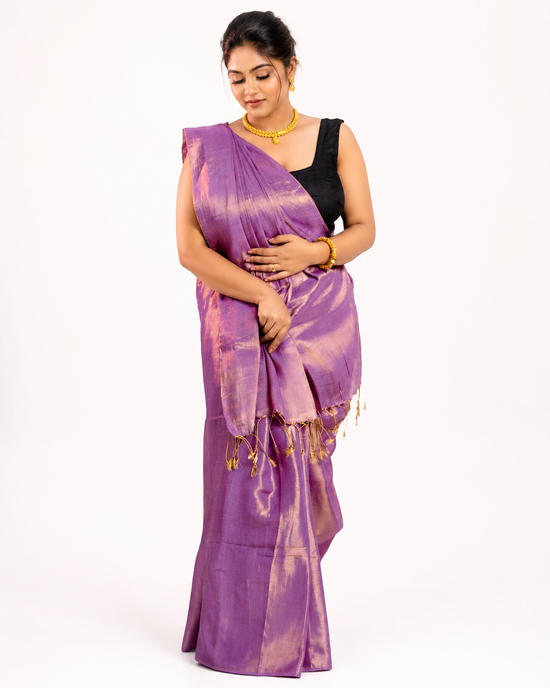 Indraani Tissue Silk Saree In Lavender