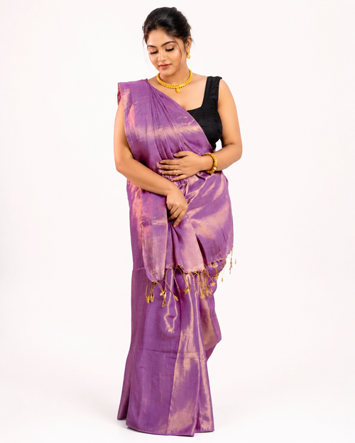 Indraani Tissue Silk Saree In Lavender