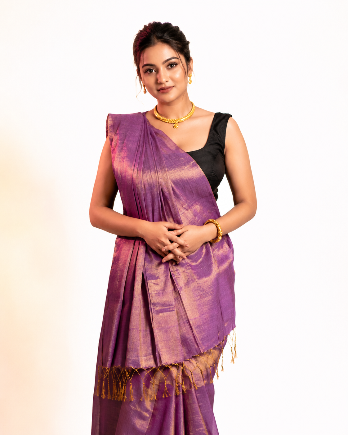 Indraani Tissue Silk Saree In Lavender
