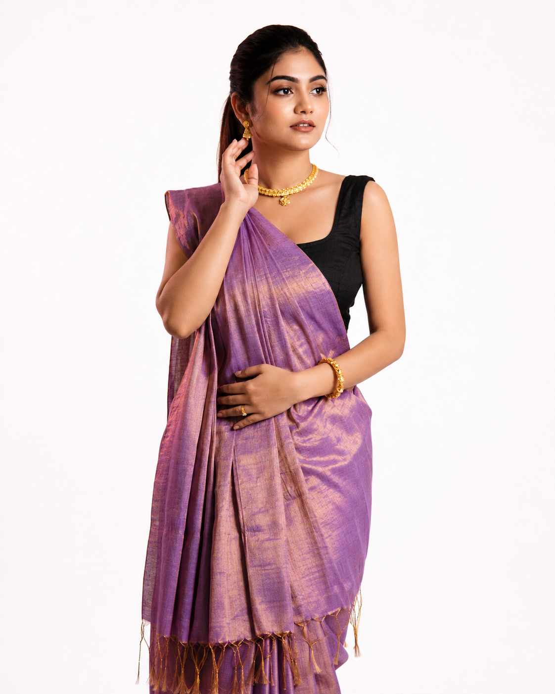 Indraani Tissue Silk Saree In Lavender