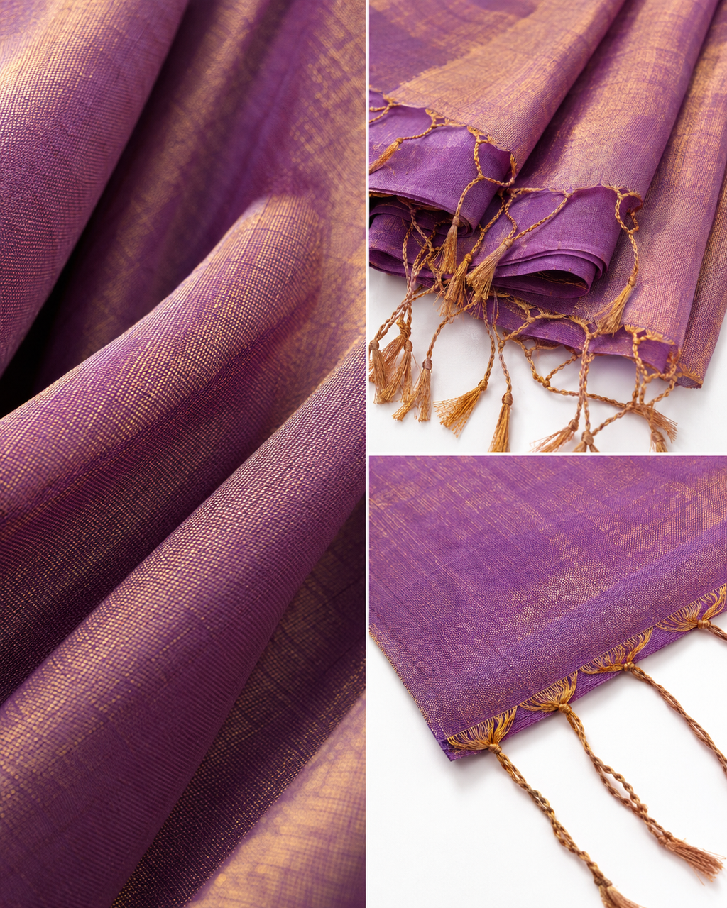 Indraani Tissue Silk Saree In Lavender