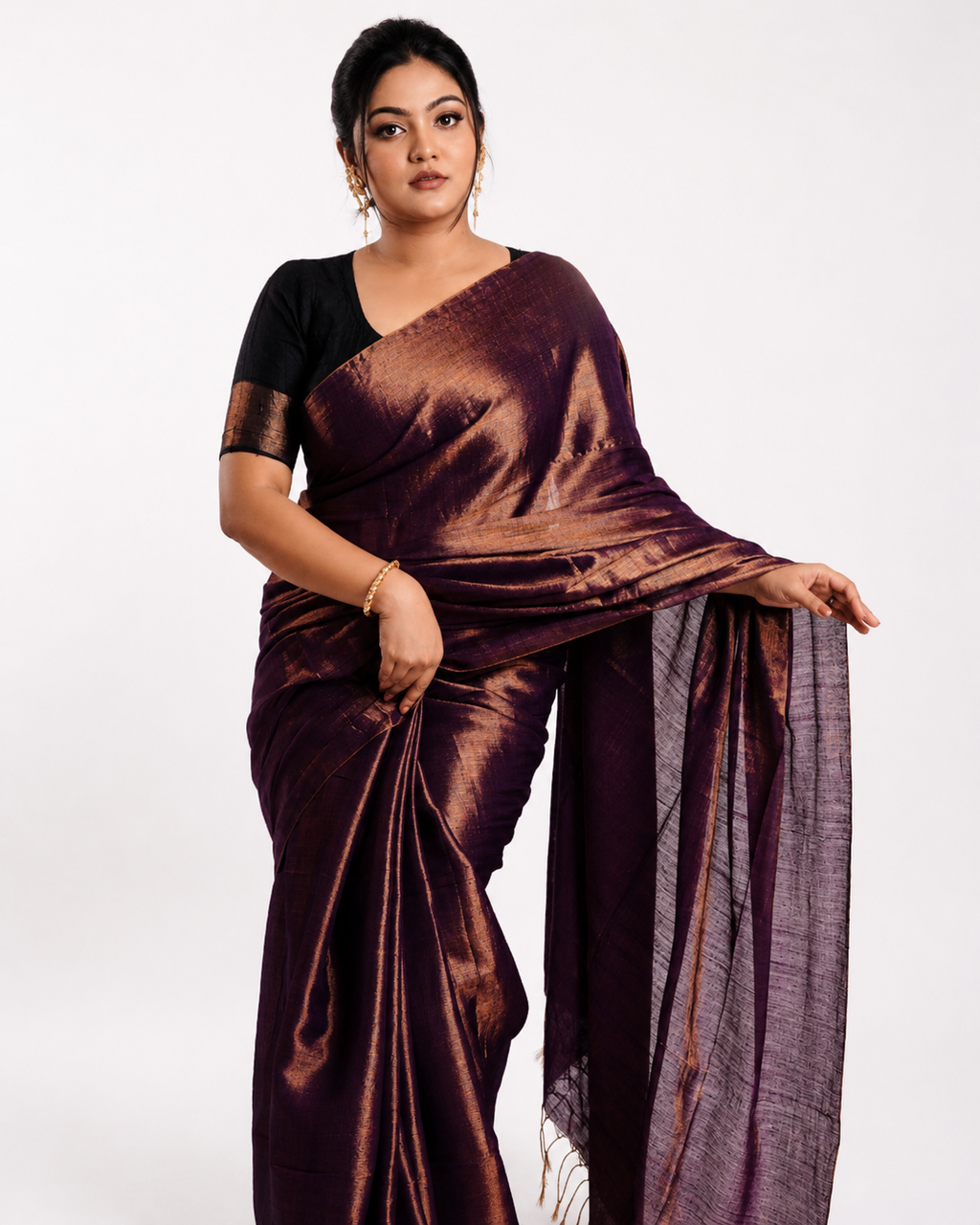 Kaamya Tissue Silk Saree In Purple