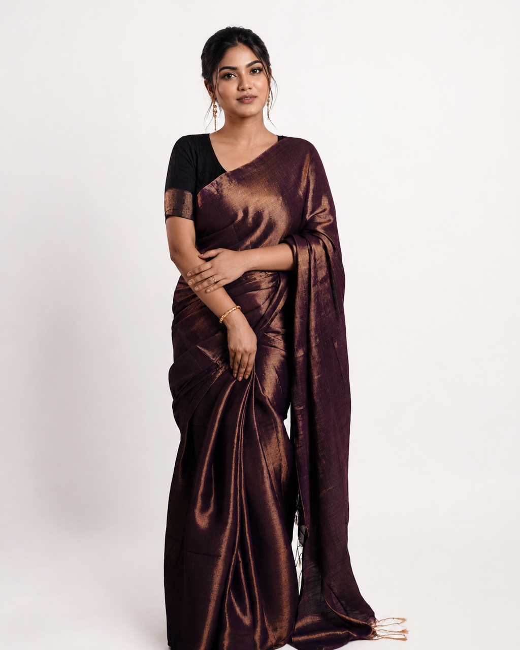 Kaamya Tissue Silk Saree In Purple