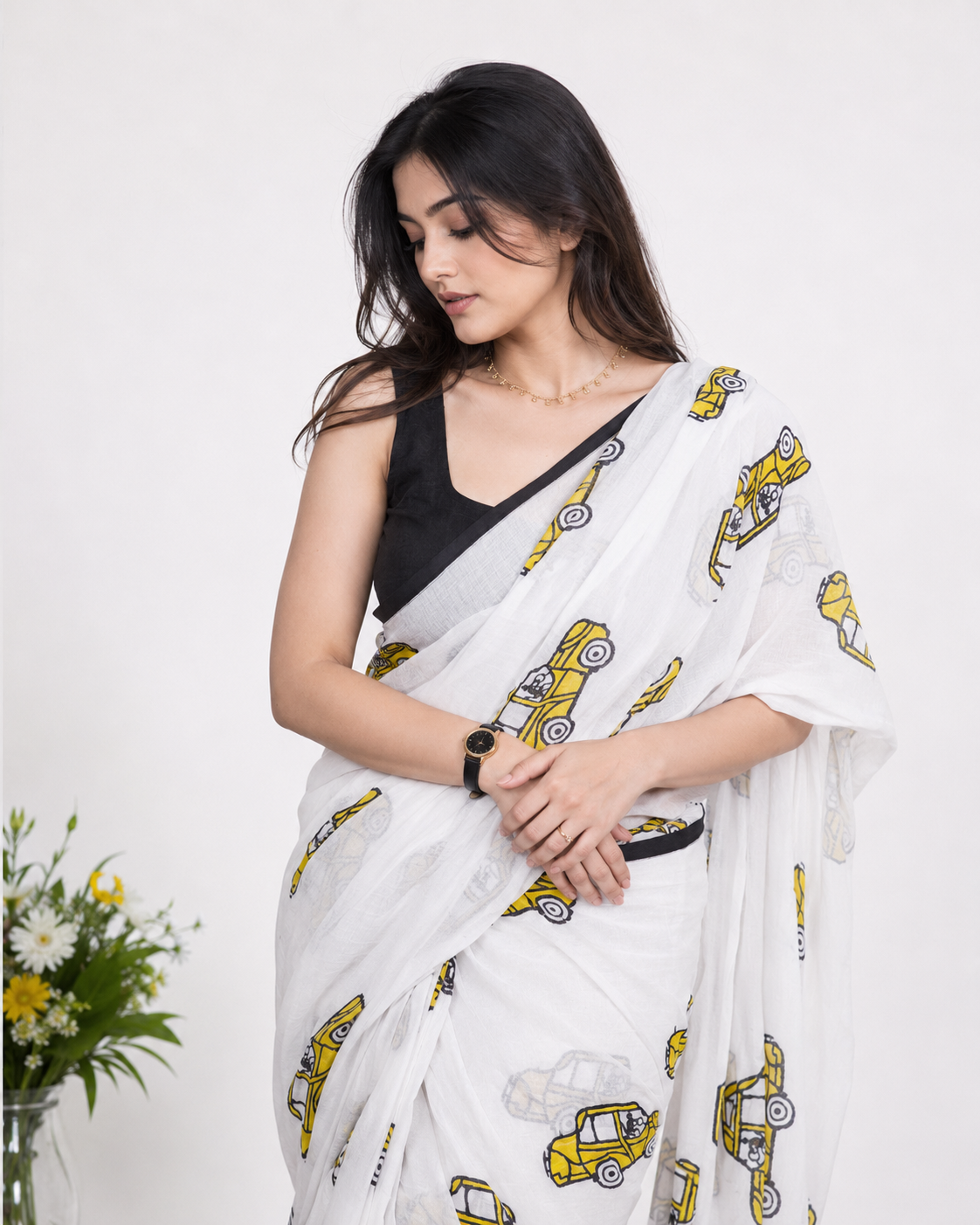 Kolkata Taa-Xsi Mul Cotton Saree