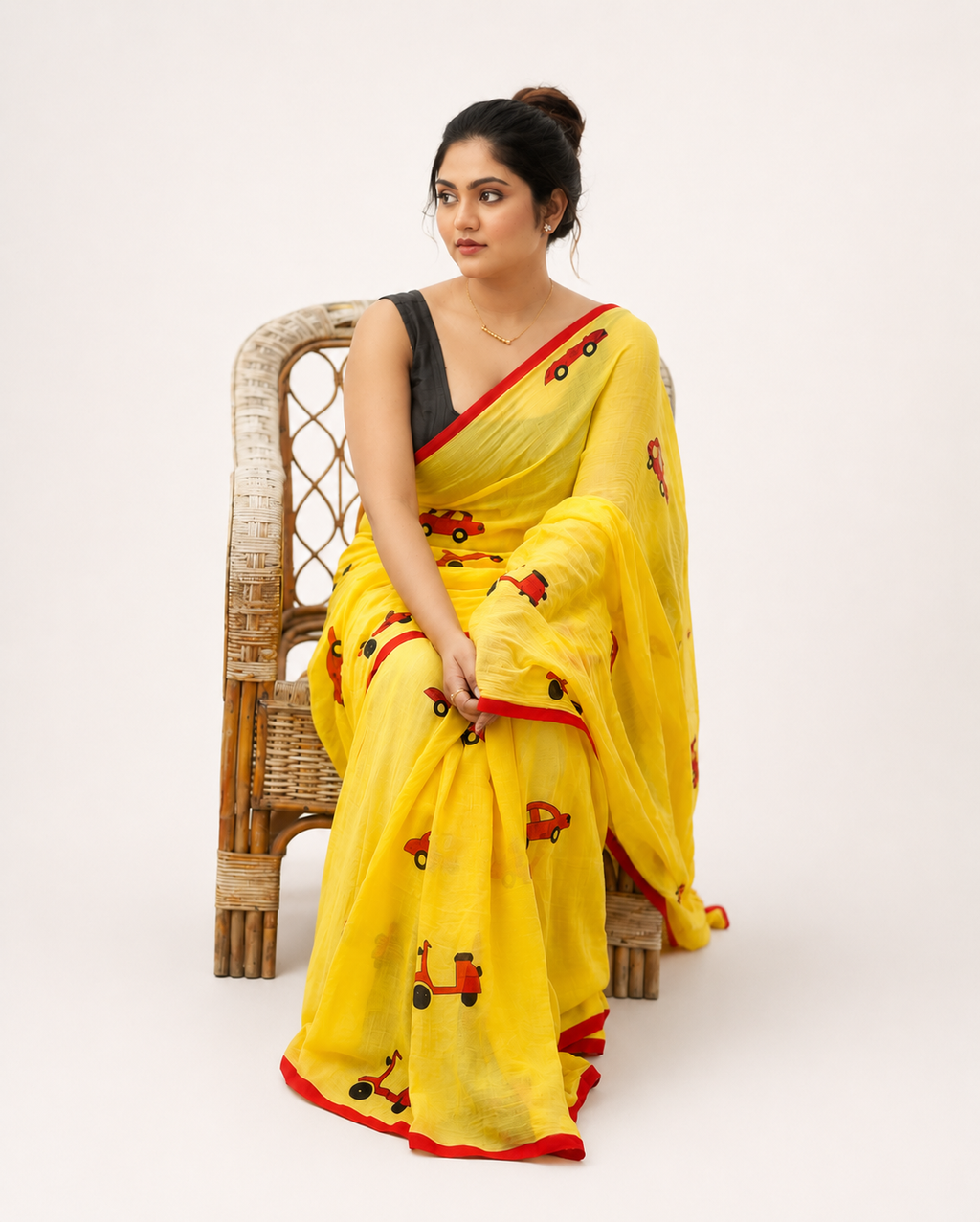Laal Gaddi Mul Cotton Saree