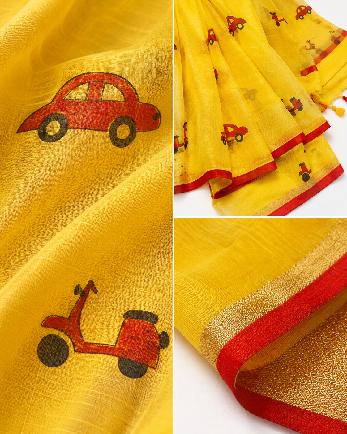 Laal Gaddi Mul Cotton Saree