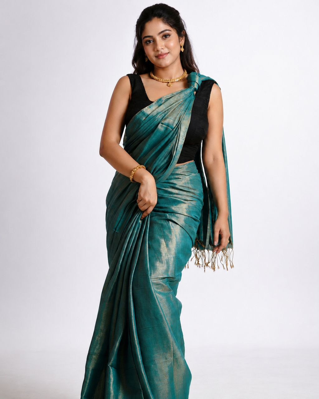 Raaya Tissue Silk Saree In Sea Green