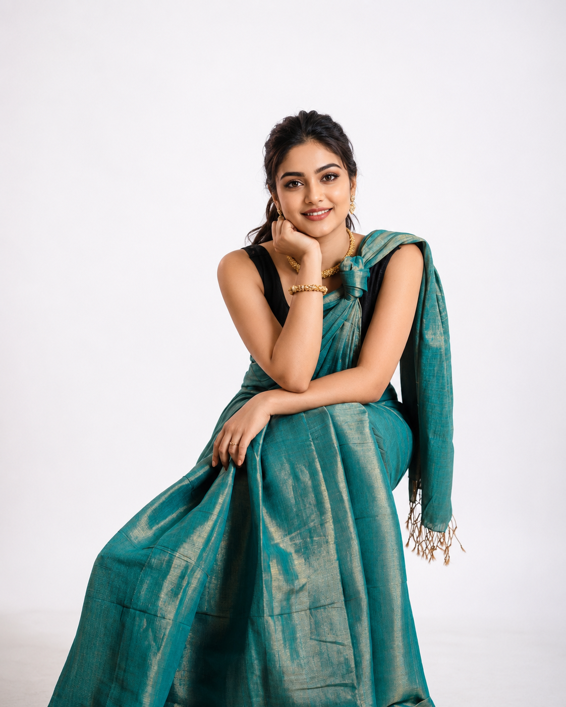 Raaya Tissue Silk Saree In Sea Green