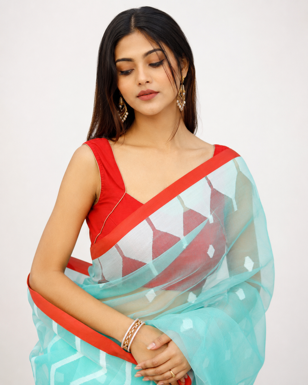 Raima Muslin Jamdani Style Saree