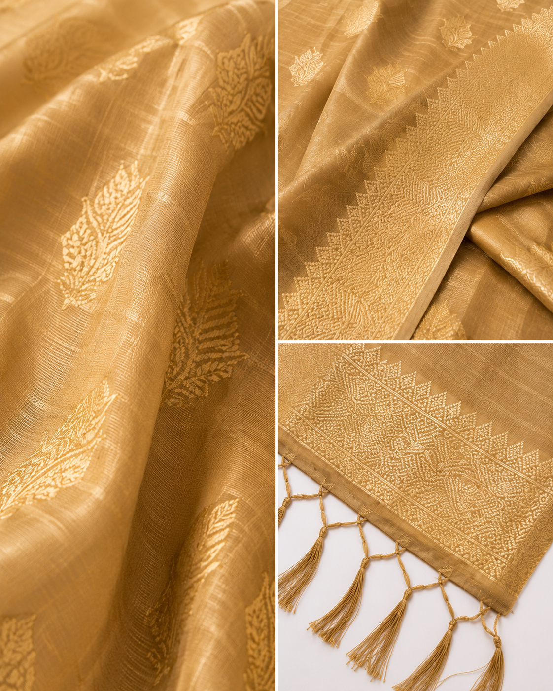 Revathi Golden Monochrome Semi Tussar Silk Saree