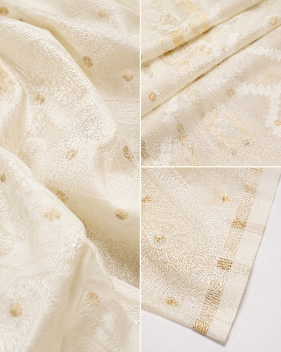 Shayari White Chikankari Saree With Zari Border