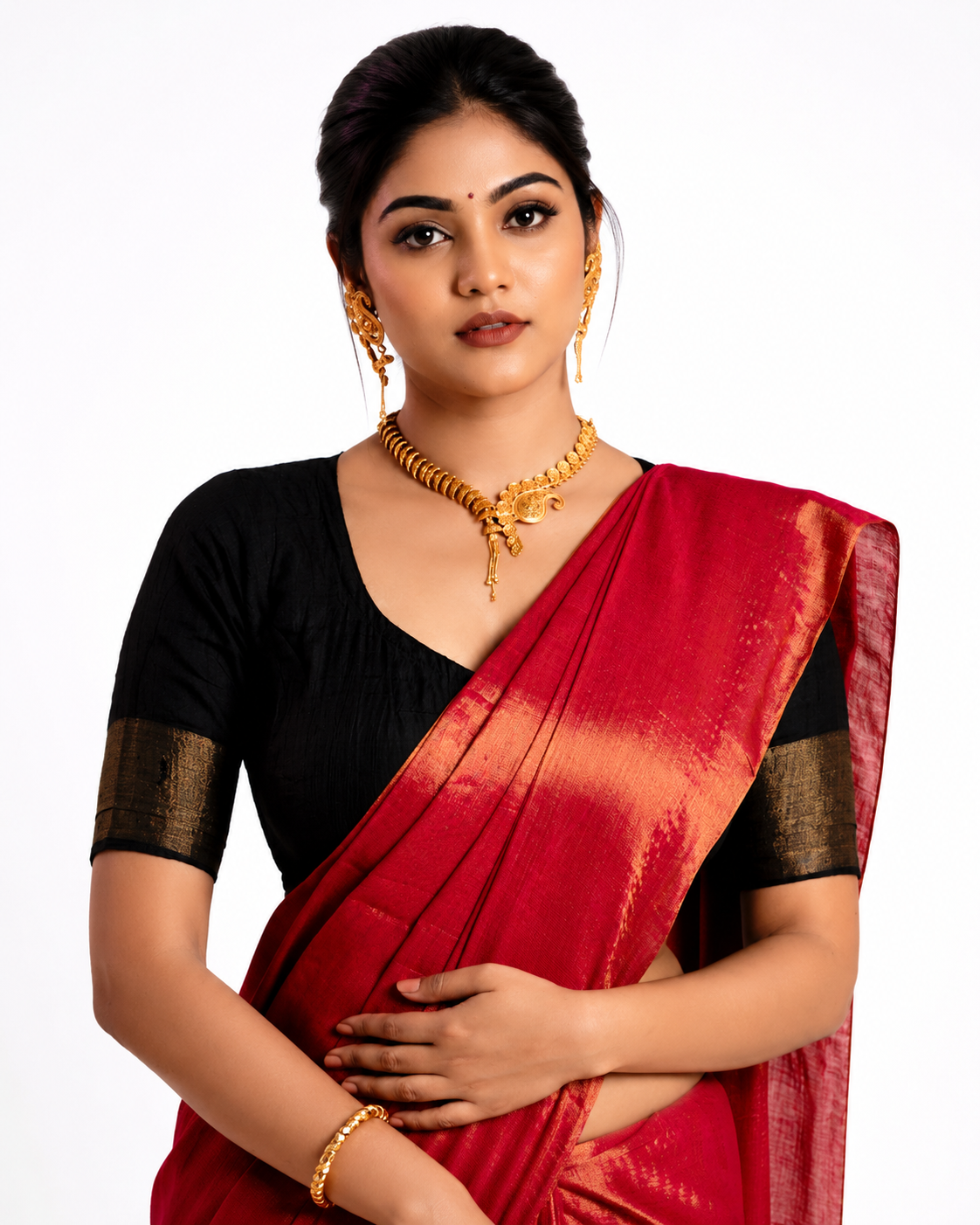 Saaumi Tissue Silk Saree In Rani Pink
