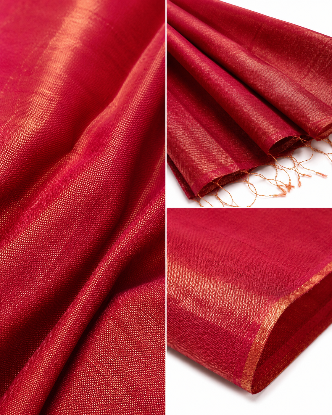 Saaumi Tissue Silk Saree In Rani Pink