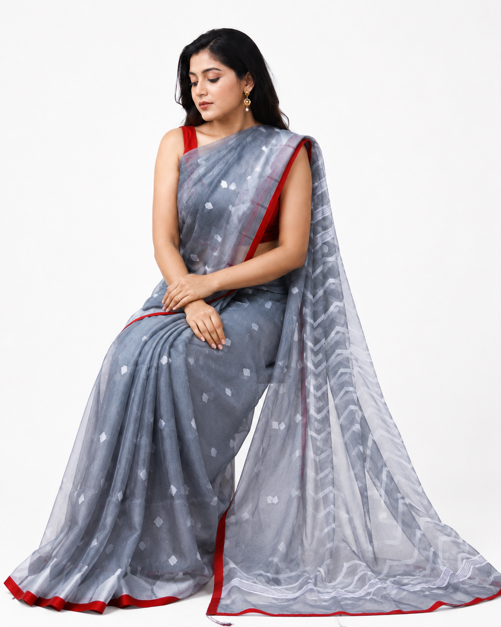 Tanaya Muslin Jamdani Style Saree
