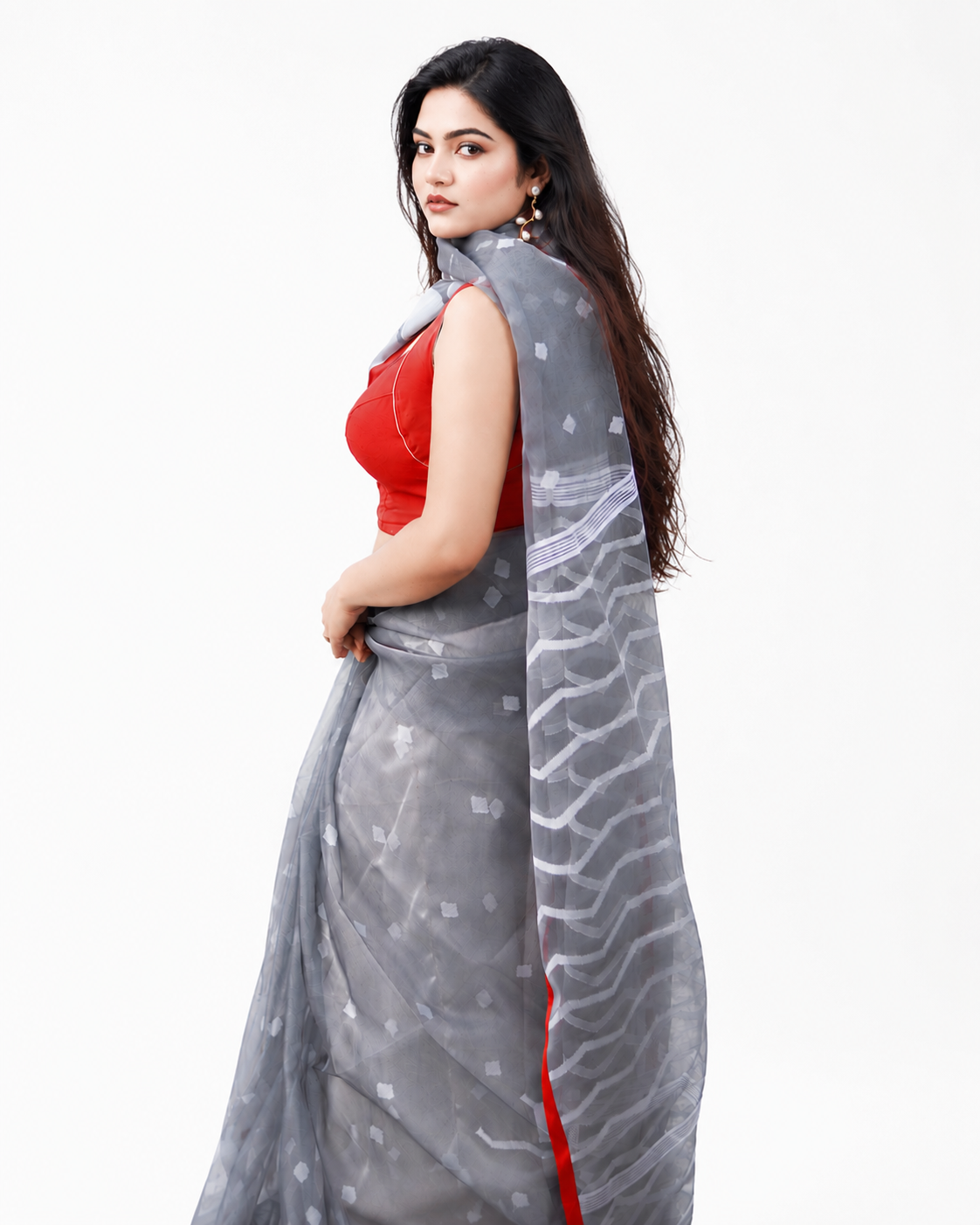 Tanaya Muslin Jamdani Style Saree