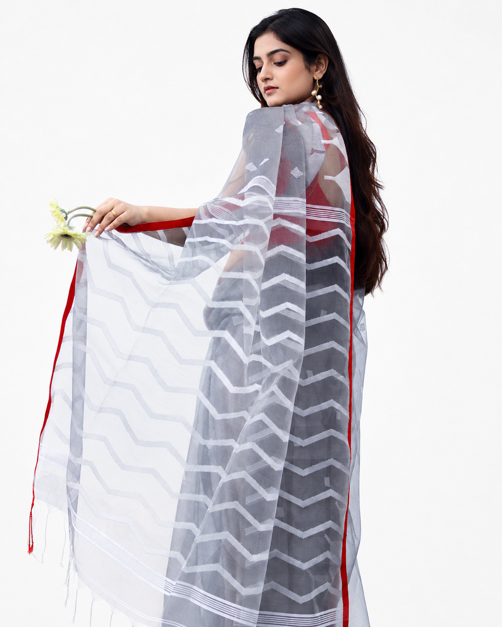 Tanaya Muslin Jamdani Style Saree