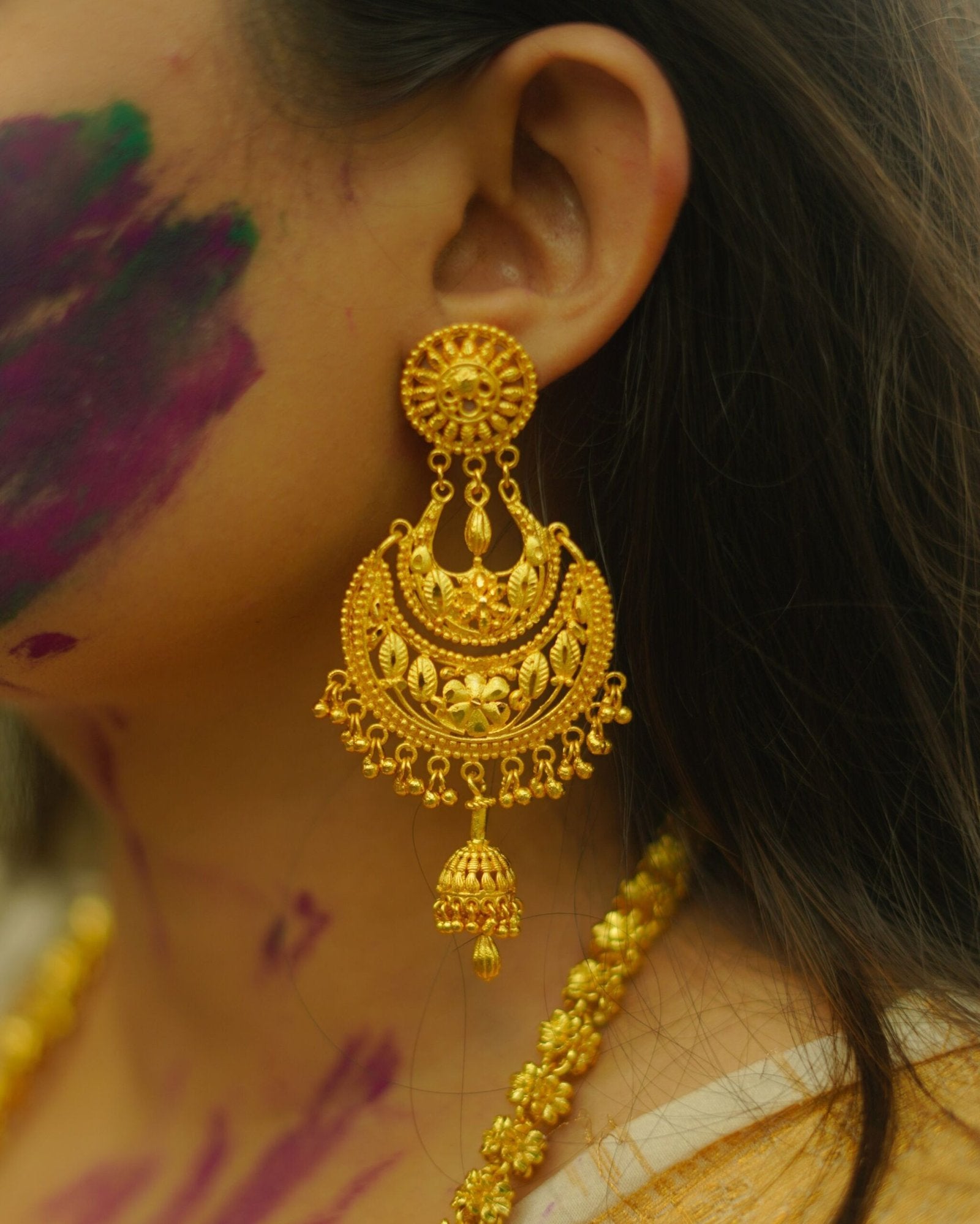Pieu Chandbali Jhumko Drop Earrings
