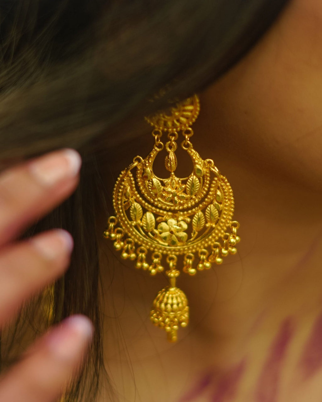 Pieu Chandbali Jhumko Drop Earrings