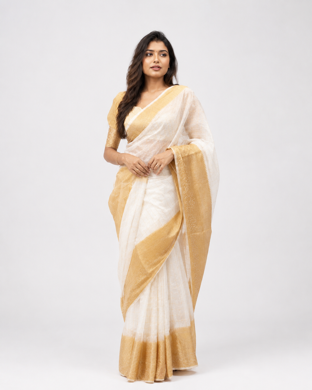 MANJADI (Kasavu Organza Silk)