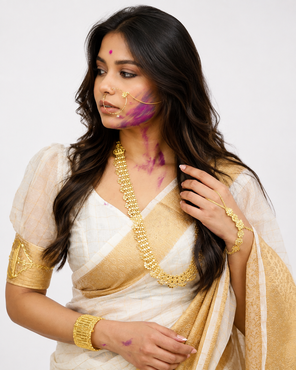 MANJADI (Kasavu Organza Silk)